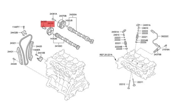 Válvula de controlo de combustível Hyundai Kia 24355-03HA0 Ioniq Elantra Niro